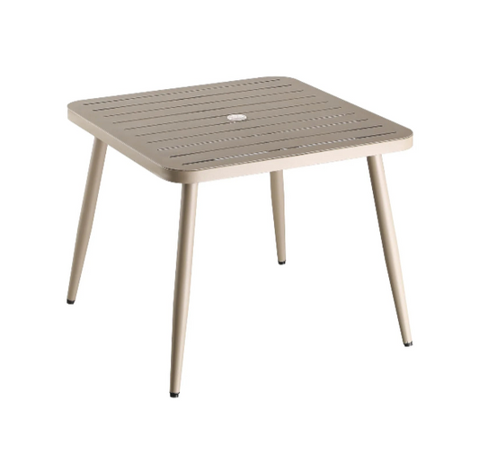 24" x 30" Outdoor Metal Table Finish Beige