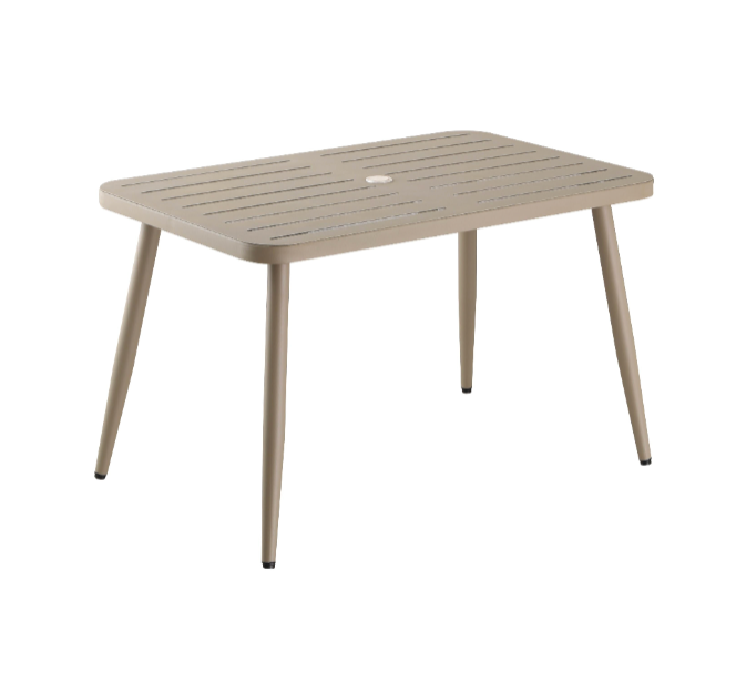 30" x 48" Outdoor Metal Table Finish Beige