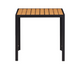 36" x 36" Outdoor Aluminum Table Finish Natural with Imitation Teak Slats with Umbrella Hole