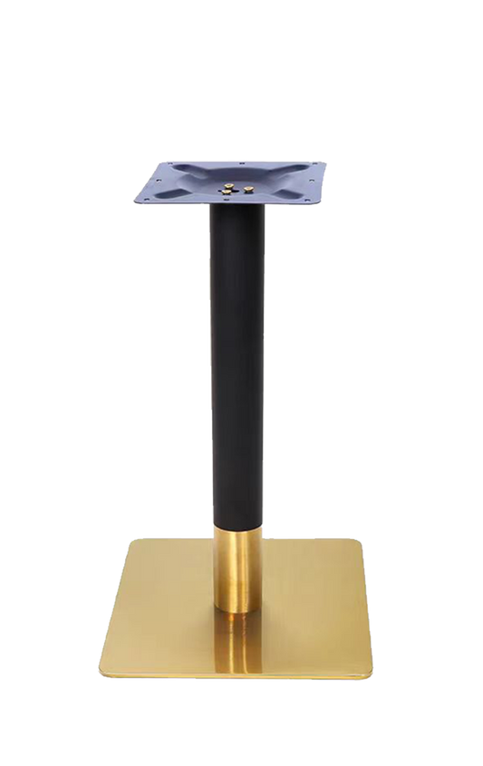 Indoor  22'' x 22''  Stainless Steel Table Base in Gold and Black Finish