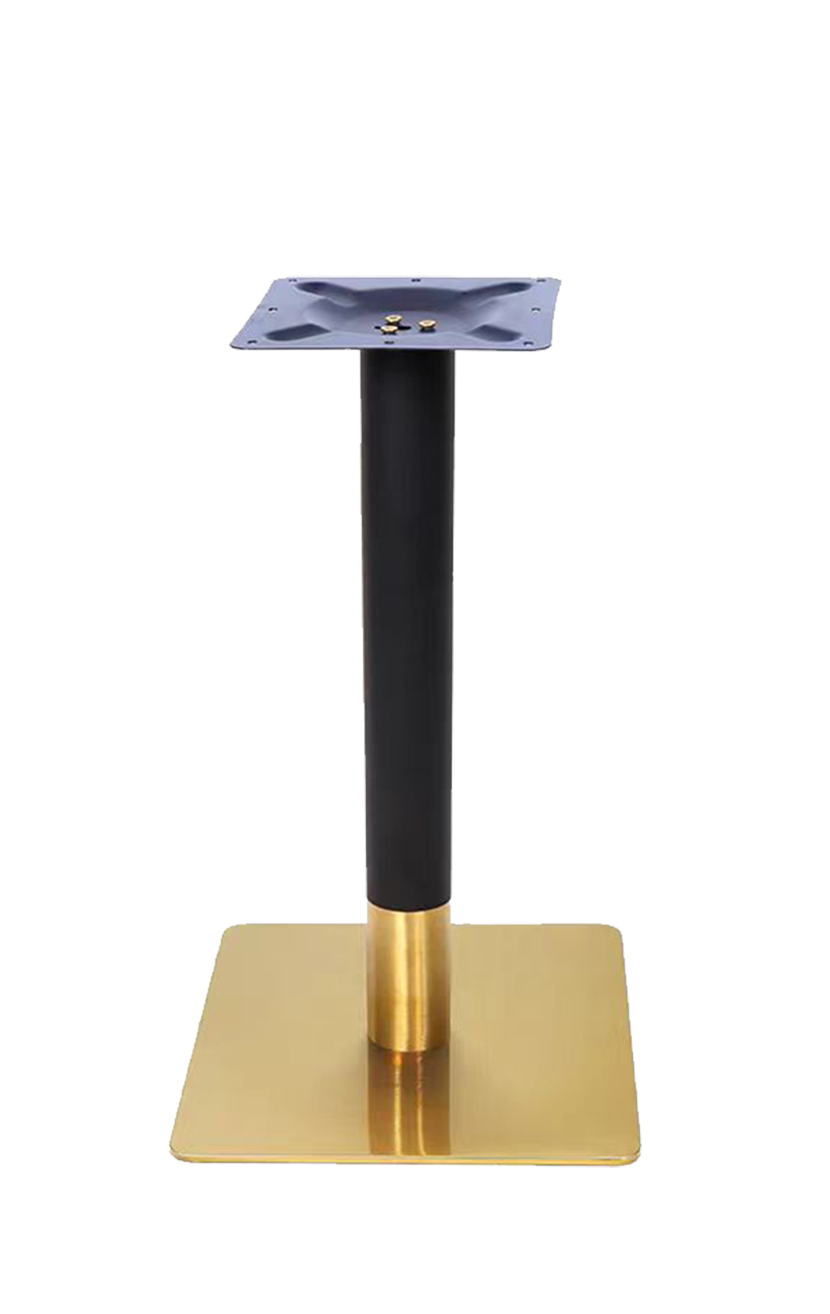 Indoor  22'' x 22''  Stainless Steel Table Base in Gold and Black Finish