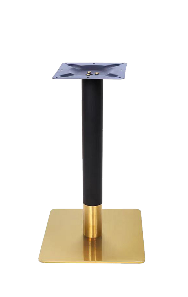 Indoor  22'' x 22''  Stainless Steel Table Base in Gold and Black Finish
