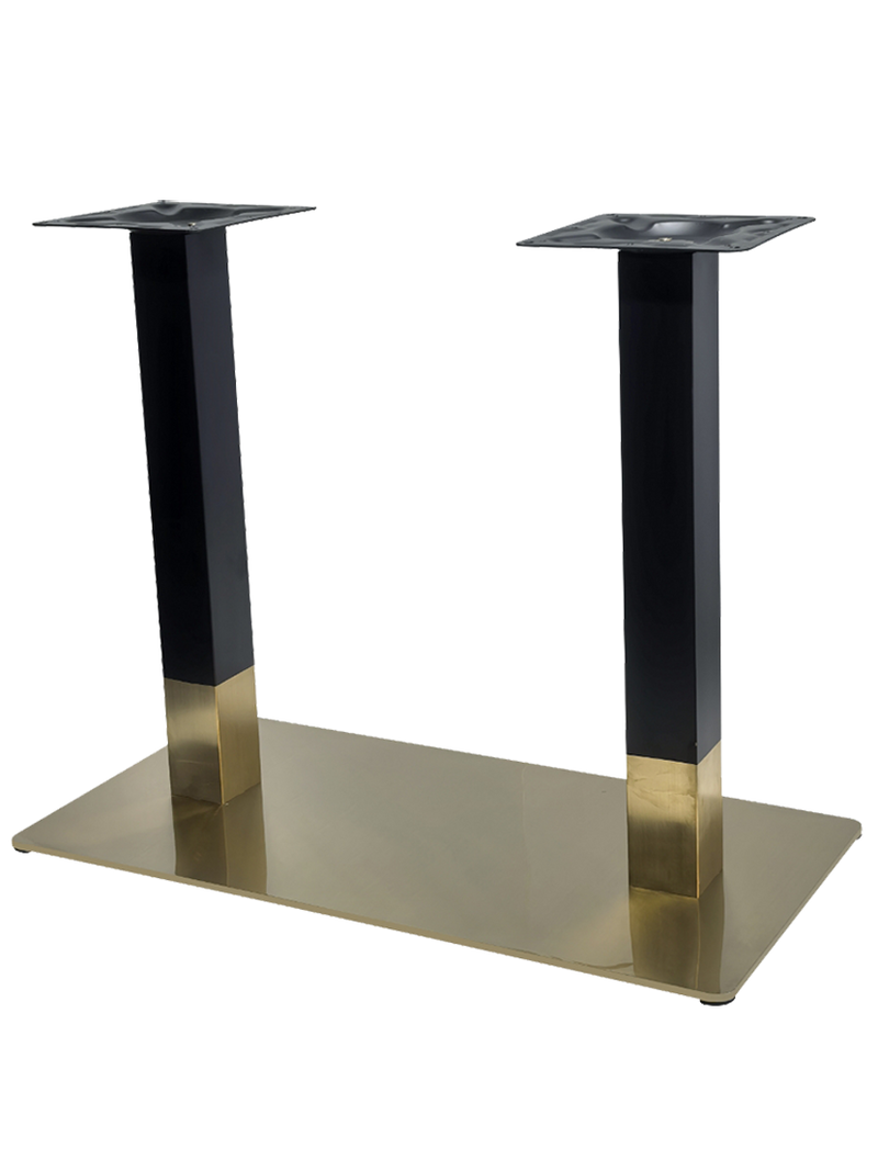 18''X36'' Stainless Steel Table Base in Gold and Black Finish