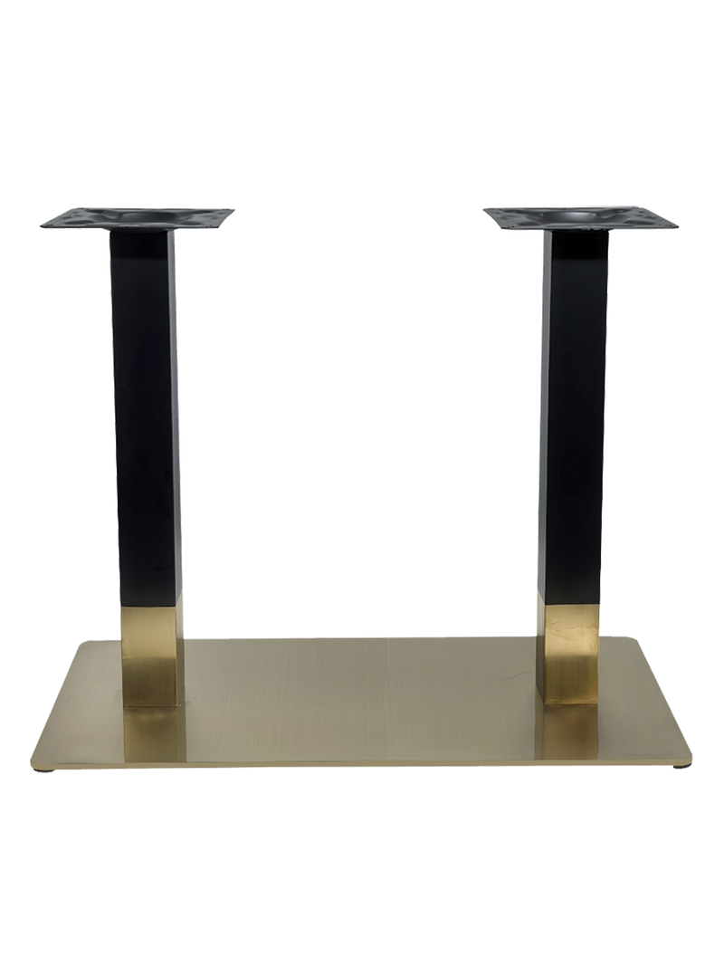 18''X36'' Stainless Steel Table Base in Gold and Black Finish