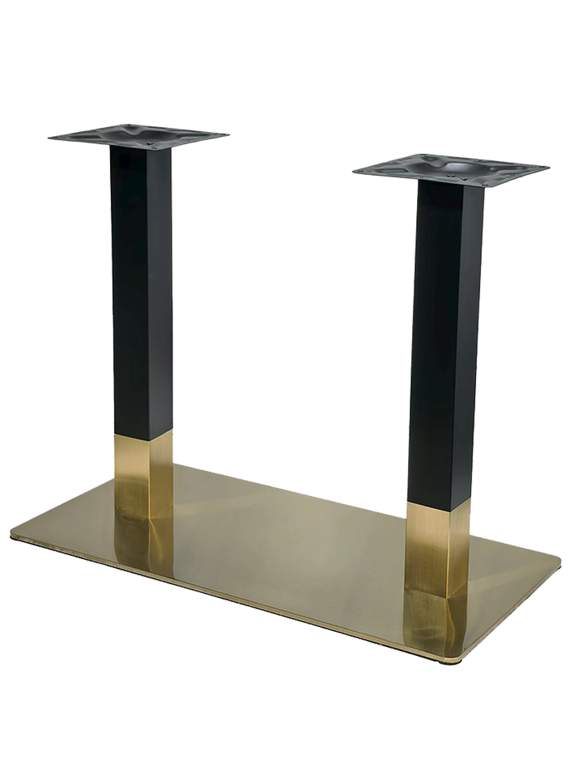 18''X36'' Stainless Steel Table Base in Gold and Black Finish
