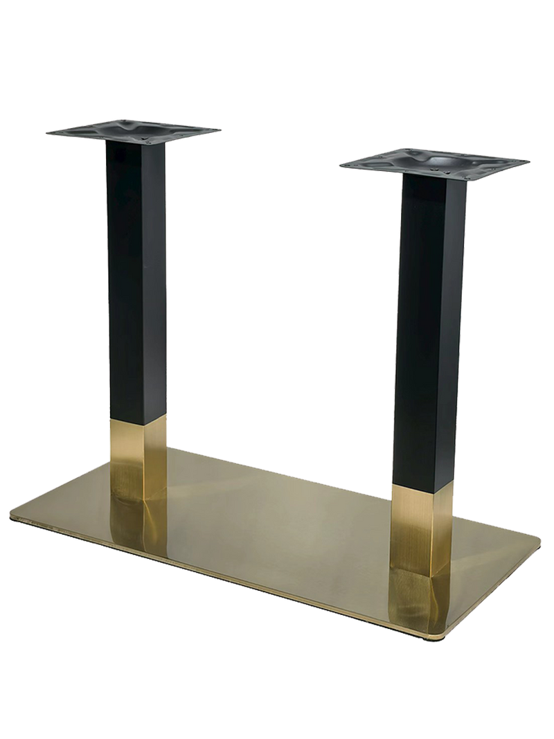 18''X36'' Stainless Steel Table Base in Gold and Black Finish