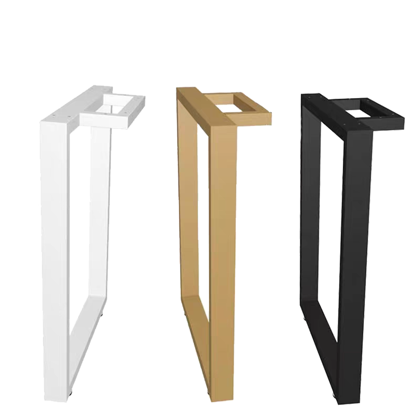 Indoor 5"X 28" Metal Table Base, Finish Black/White/Golden