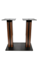 Indoor 16" X 28" Rectangle Steel Table Base W/ Walnut Column