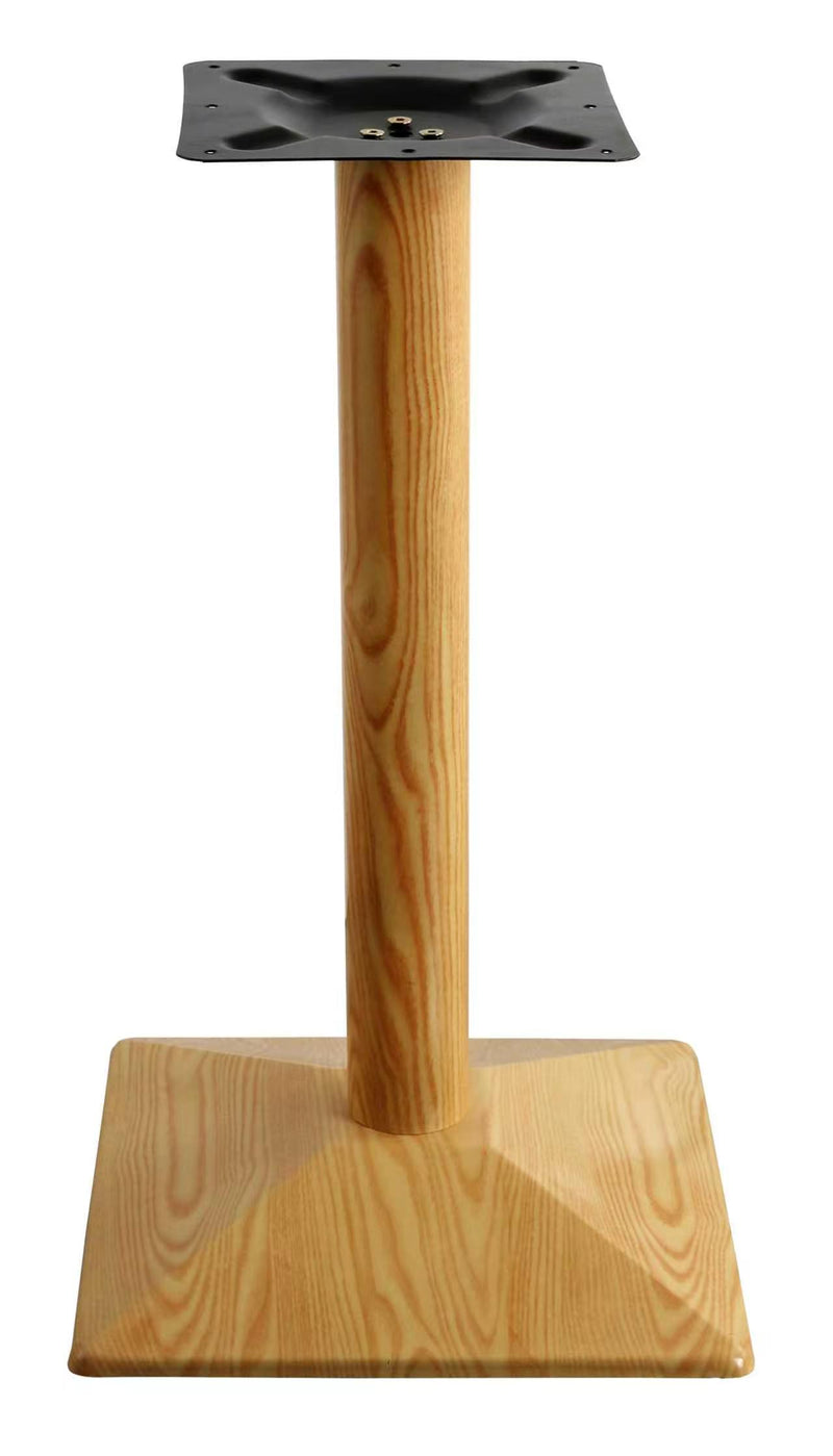16" X 16" Indoor Metal Table Base, Finish Wood Grain