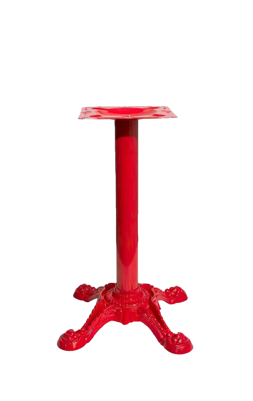 Indoor Red 4 Prongs Cast Iron Vintage Table Base