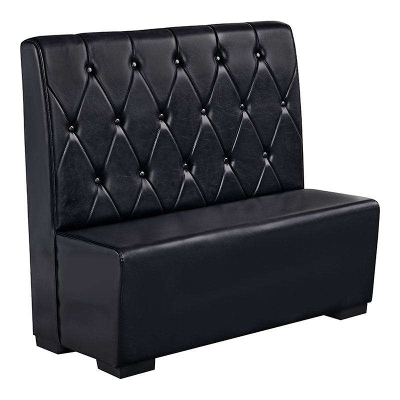 Light Black Button Tufted Back Upholstered Single Booth, Length 48''
