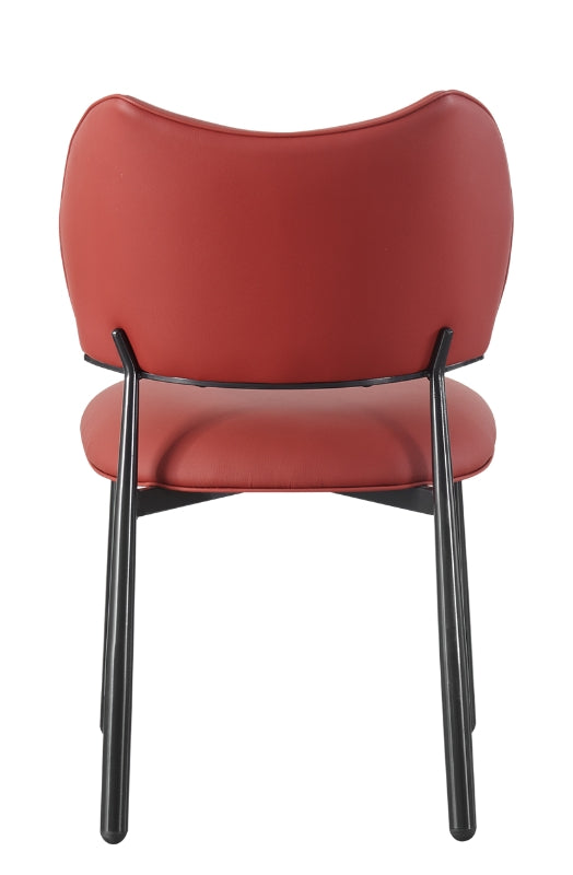 Red Vinyl Seat and Back with Black Frame