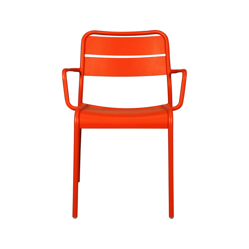 Outdoor Metal Armchair in Orange Color