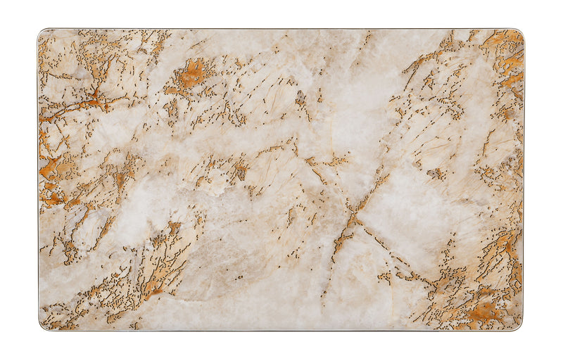 Golden Sintered Stone Table Top with Gold Stainless Steel Edge