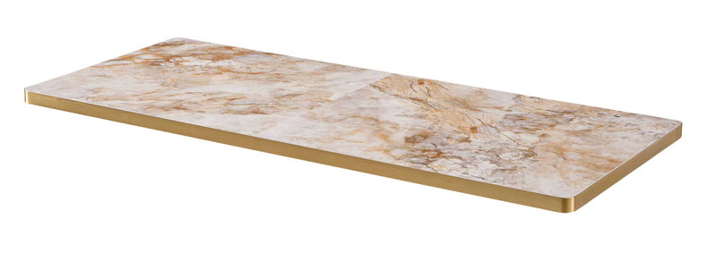 30"X72"  Assembling Golden Sintered Stone Table Top with Gold Stainless Steel Edge