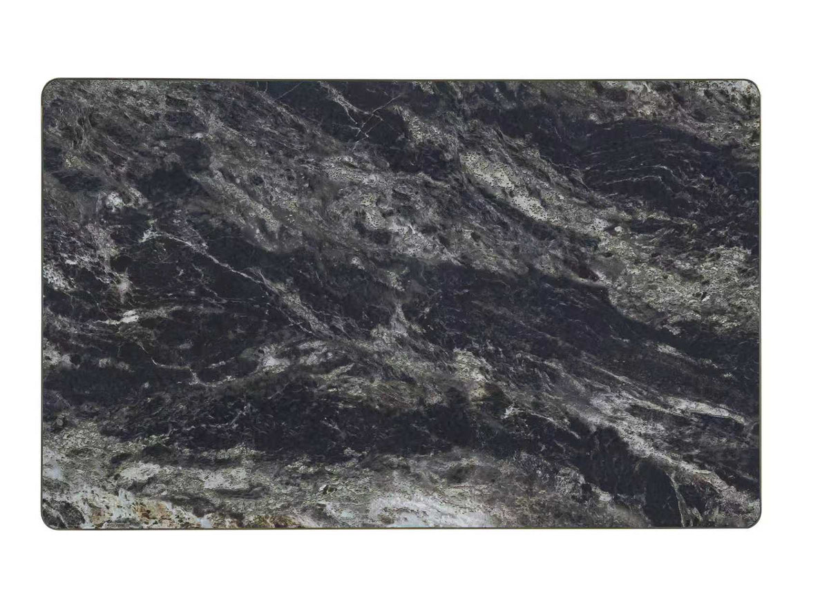 Armani Black Gold Sintered Stone Table Top W/ Gold Stainless Steel Edge