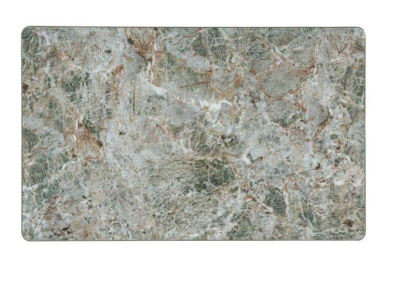 Emerald Green Sintered Stone Table Top W/ Gold Stainless Steel Edge