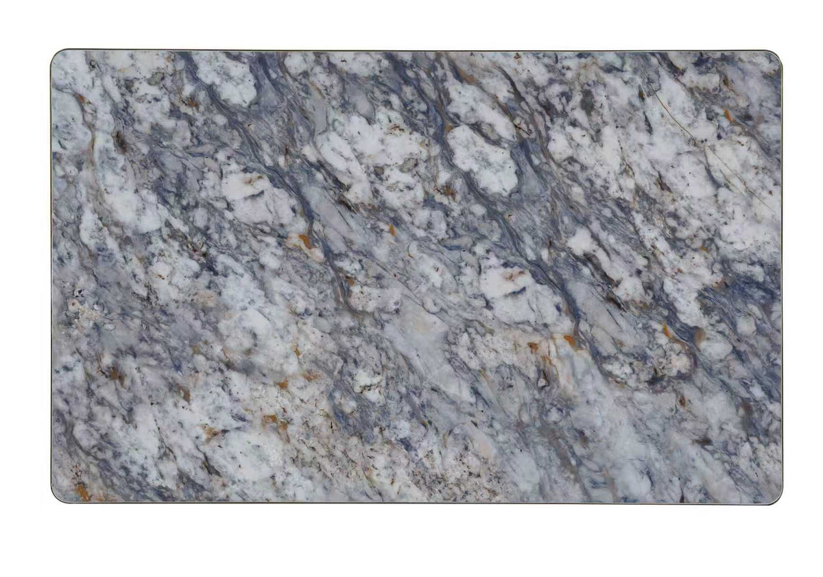Dior Blue Sintered Stone Table Top W/ Stainless Steel Edge