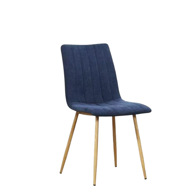 Metal Chair with Navy Blue Vinyl Seat and Back