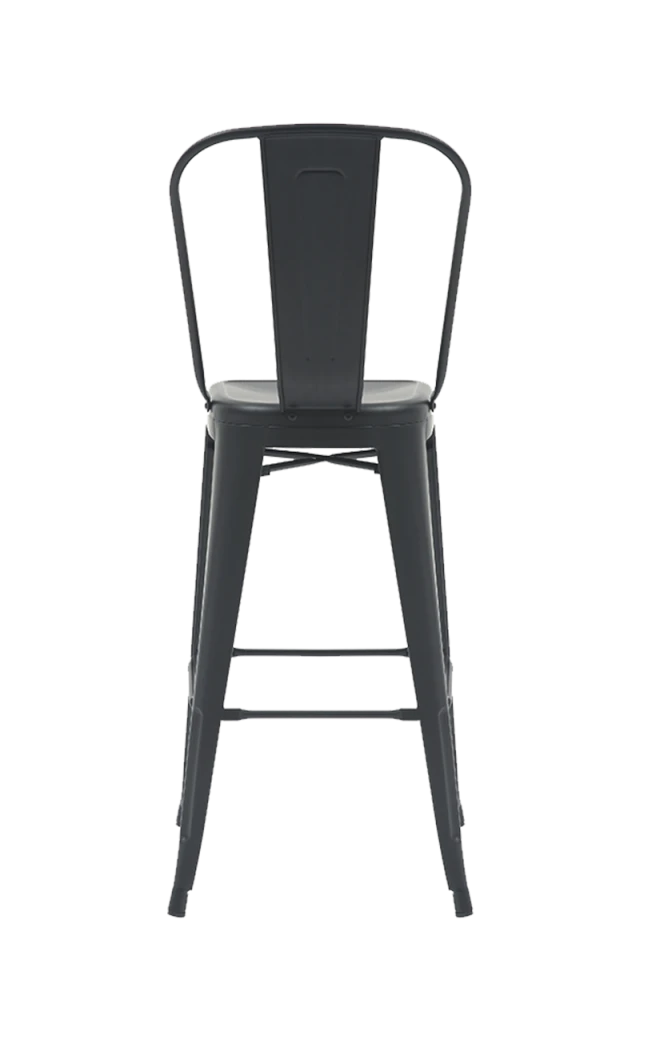 Barstool of Black Steel Dining Chair Industrial Style