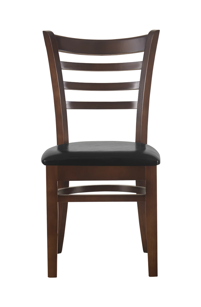 Beechwood Chair with Black Seat, Finish Walnut