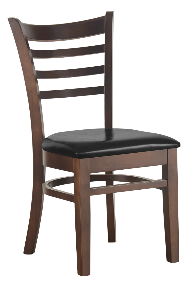 Beechwood Chair with Black Seat, Finish Walnut
