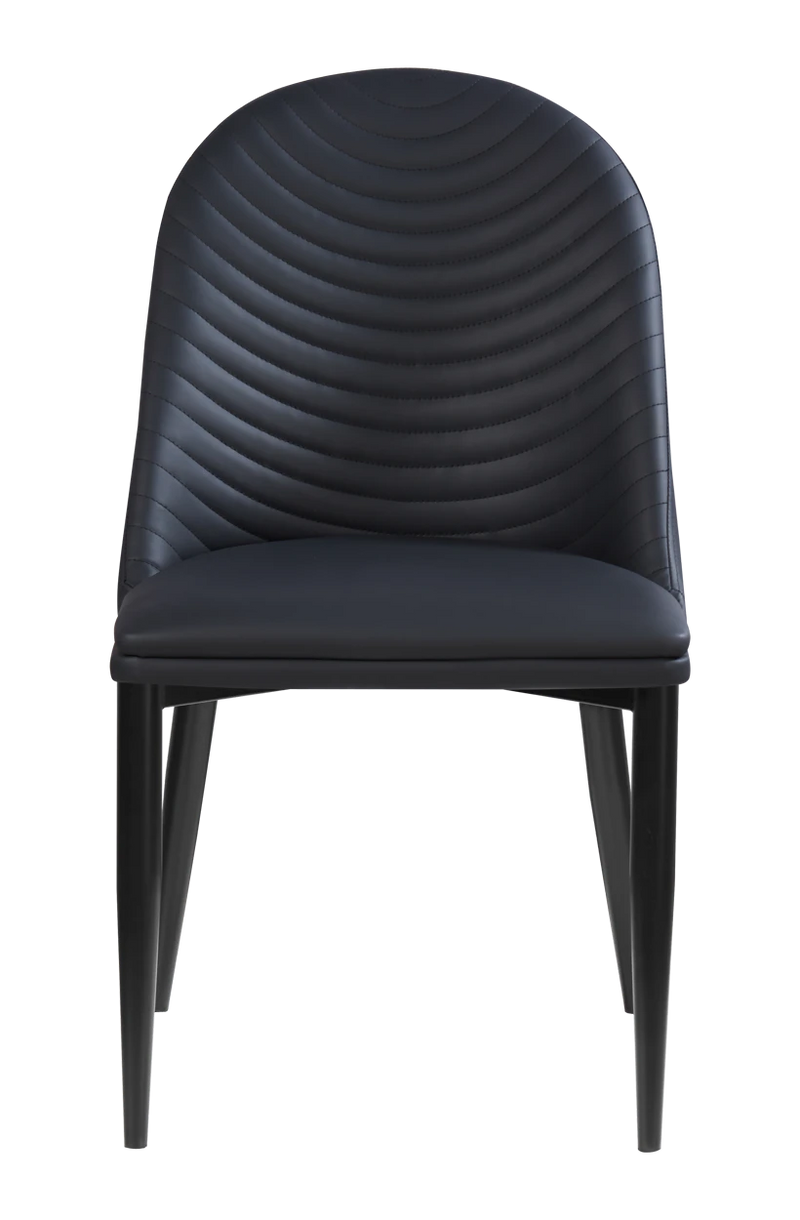 Black Steel Chair w/ Black Vinyl Back & Seat