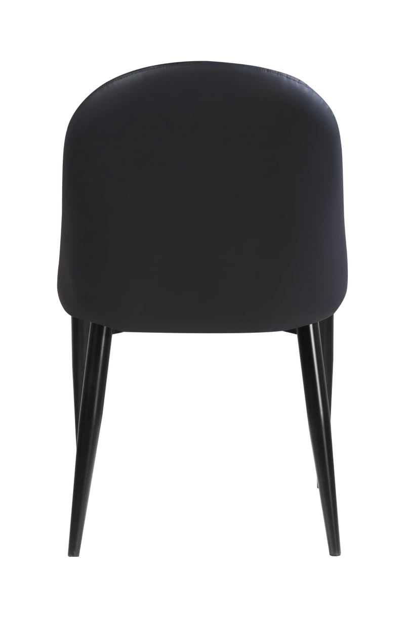 Black Steel Chair w/ Black Vinyl Back & Seat