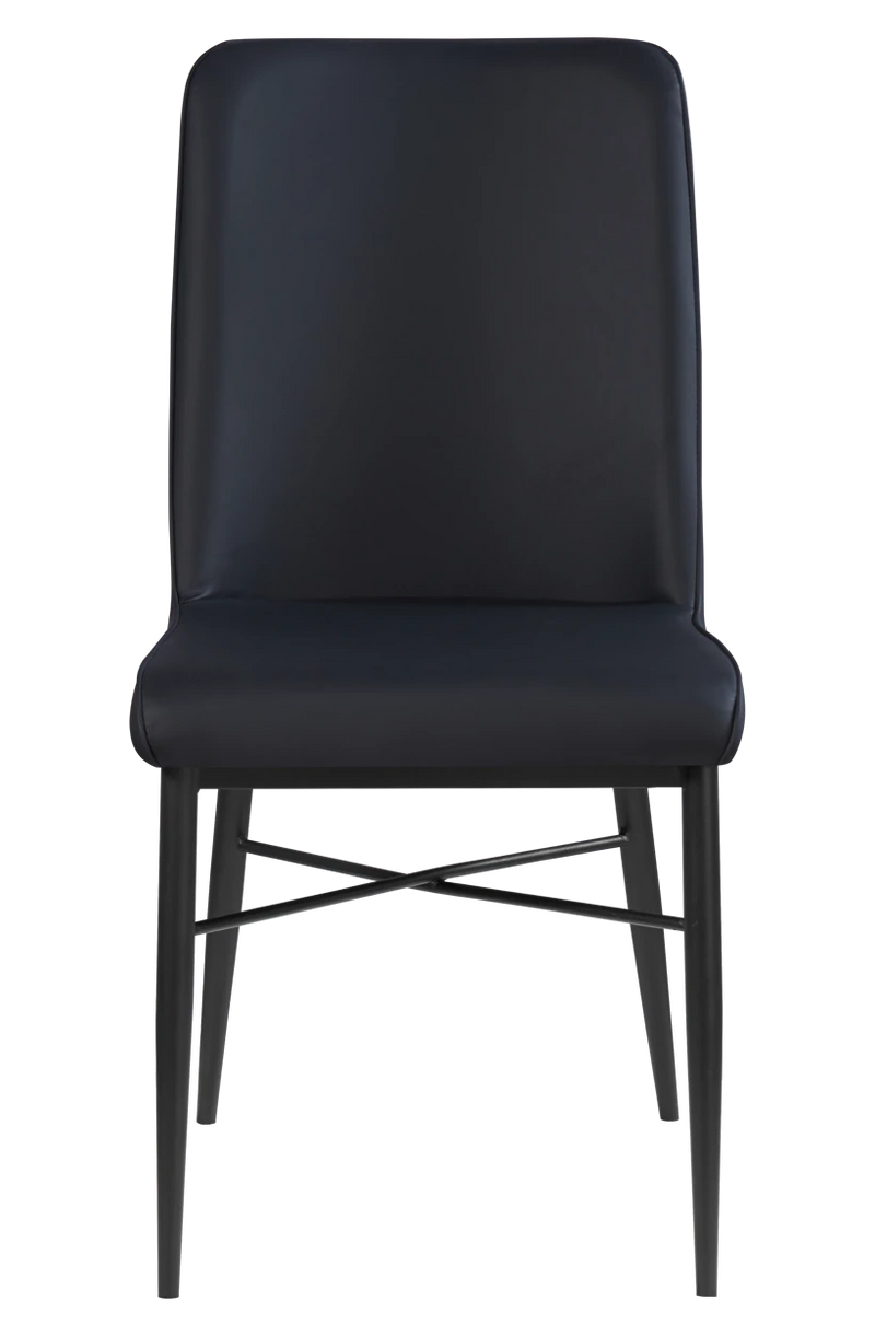Black Steel Chair with Black Vinyl Back & Seat