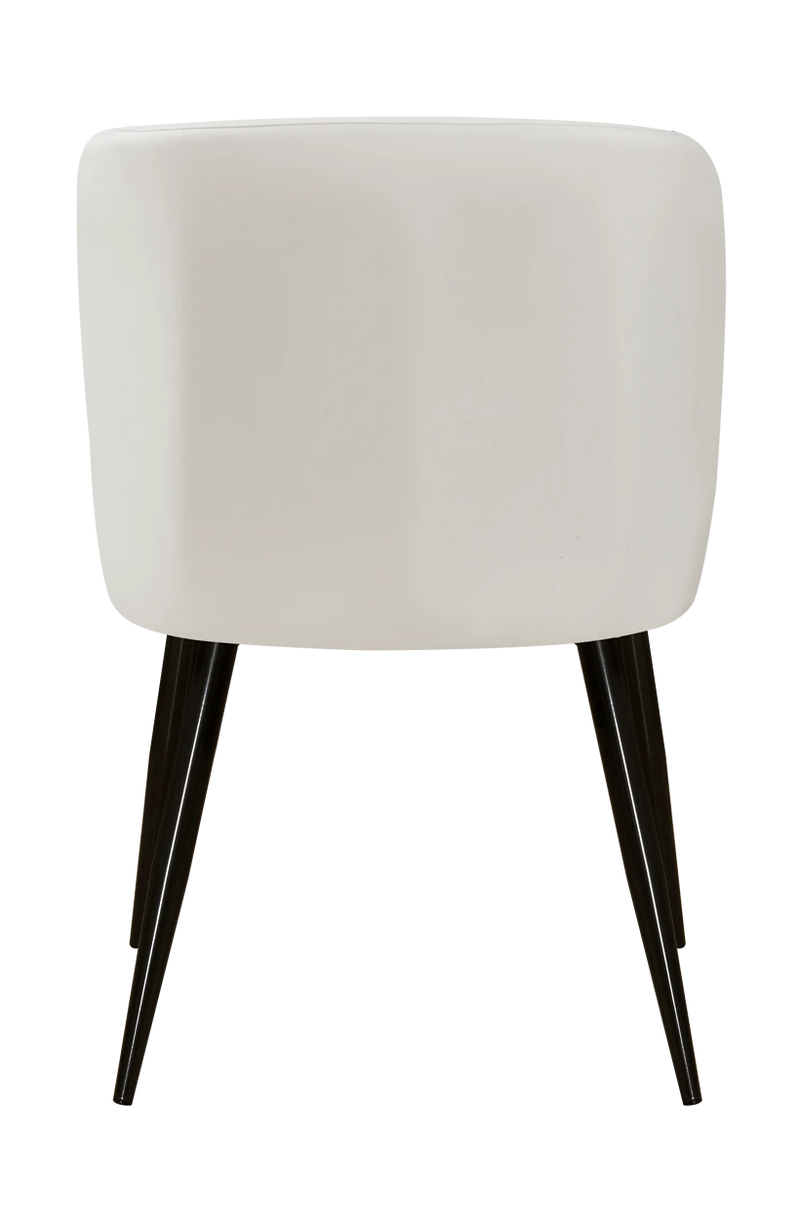 Fashion Indoor Black Steel Chair with Vinyl Seat and Back in White