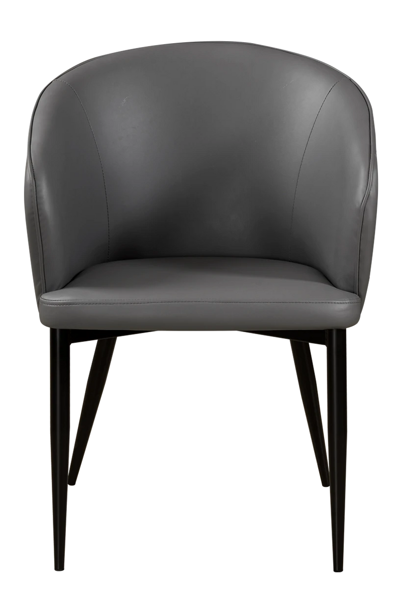 Grey PU Leather Chair with Steel Legs