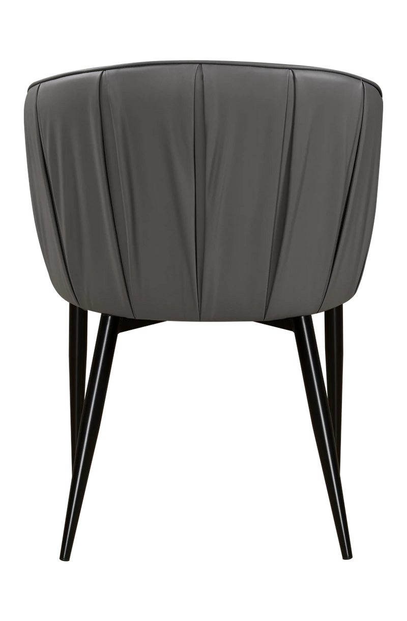 Grey PU Leather Chair with Steel Legs