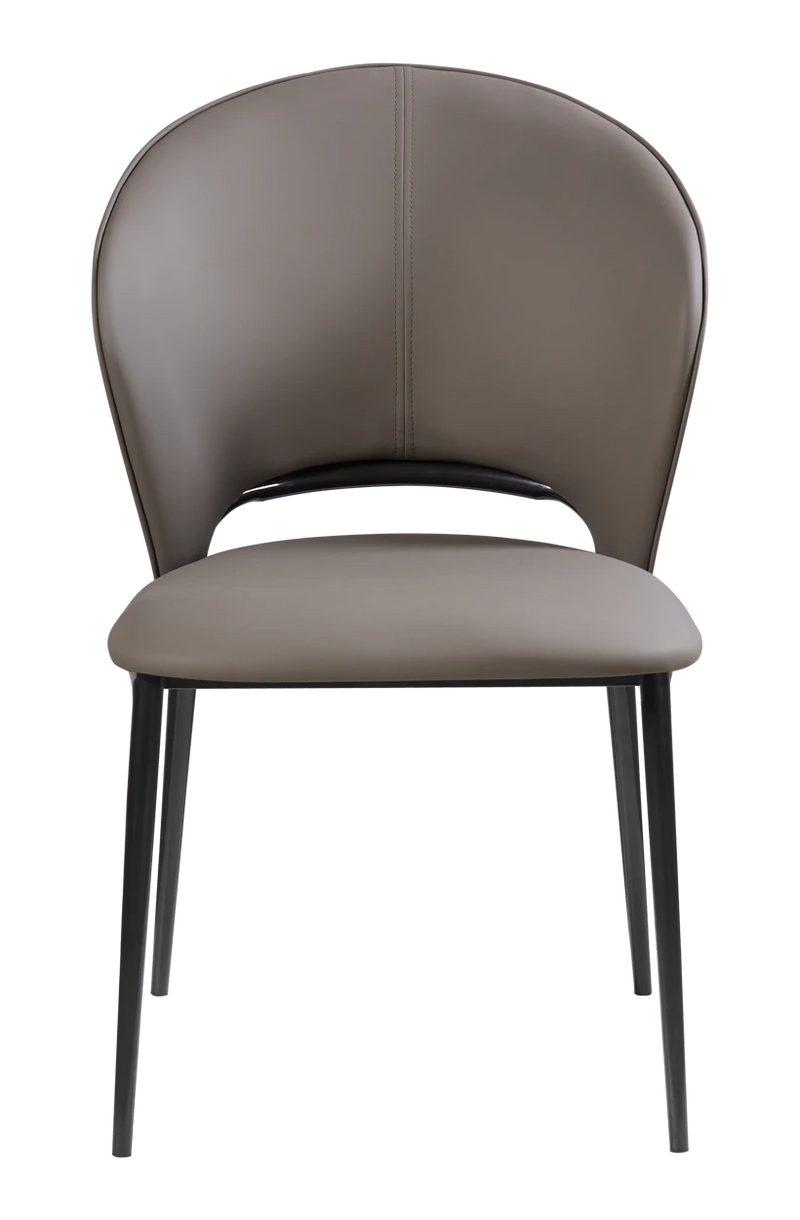 Indoor Black Steel Chair with Gray Vinyl Seat