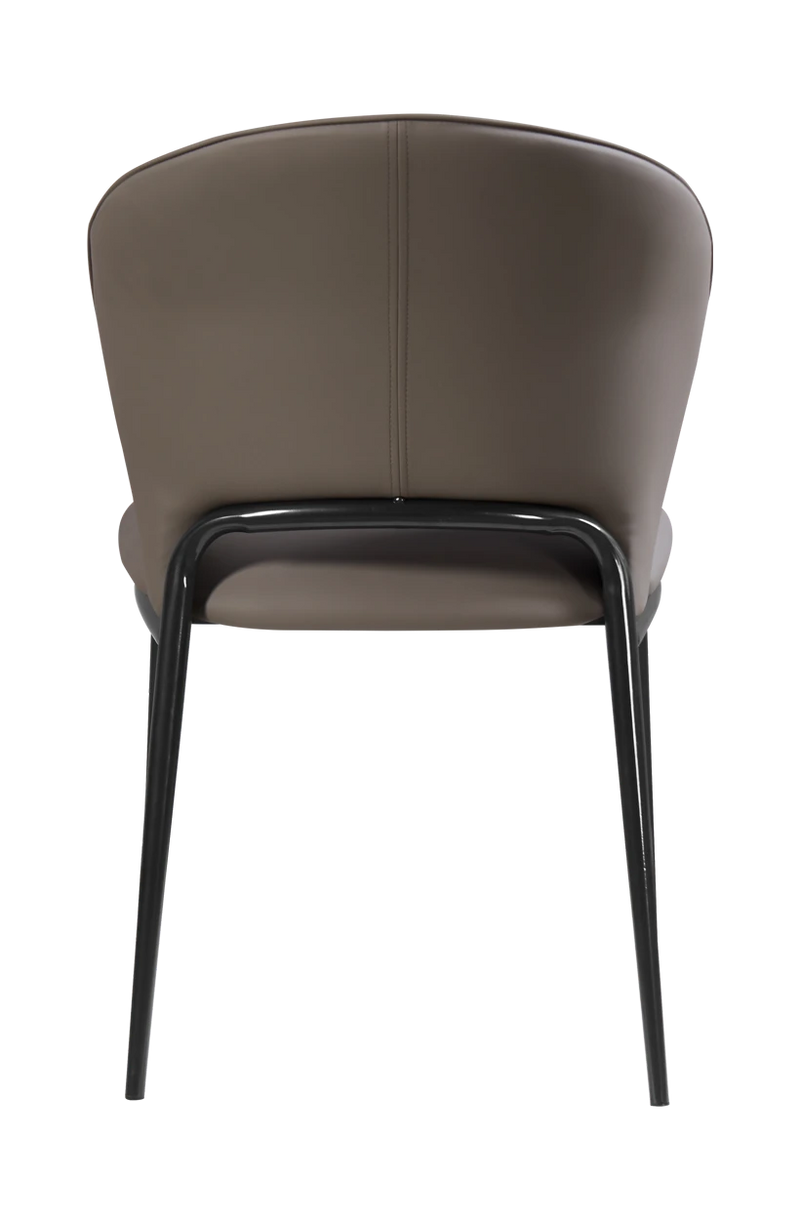 Indoor Black Steel Chair with Gray Vinyl Seat