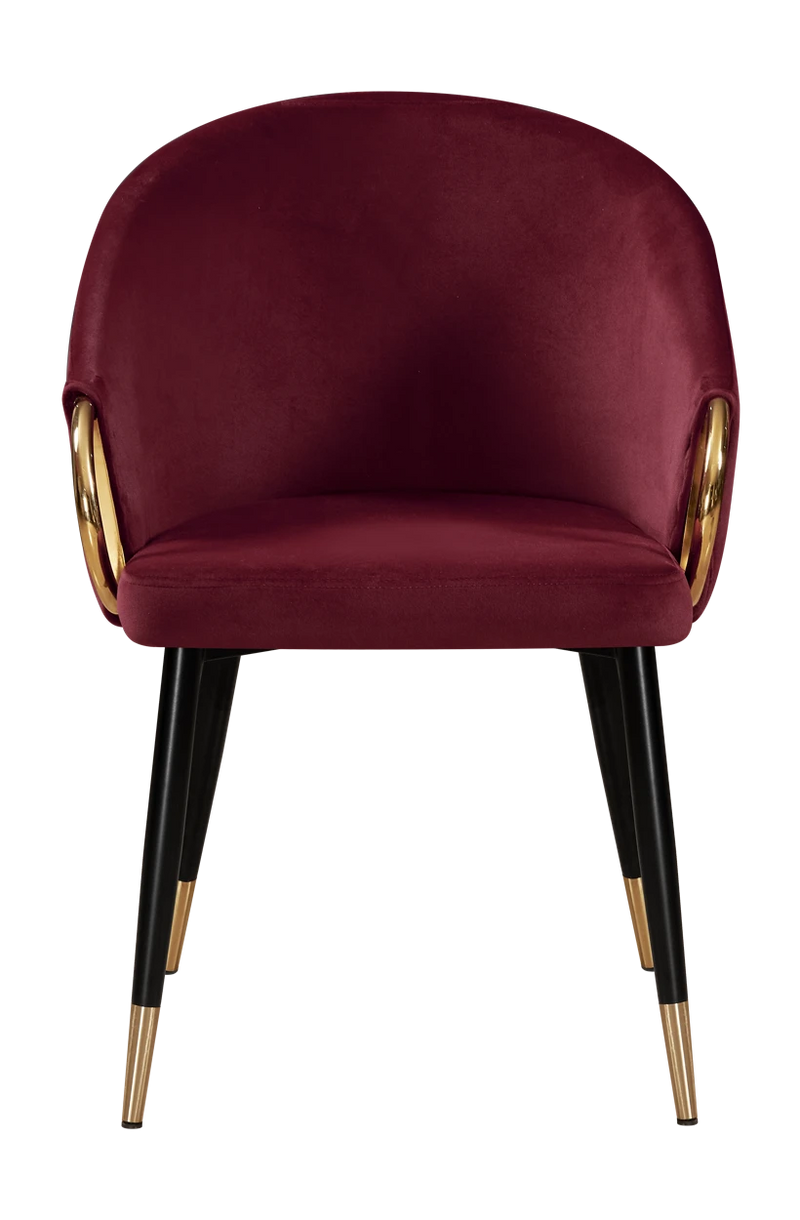 Indoor Black Steel Chair with Vinyl Seat and Back in Red