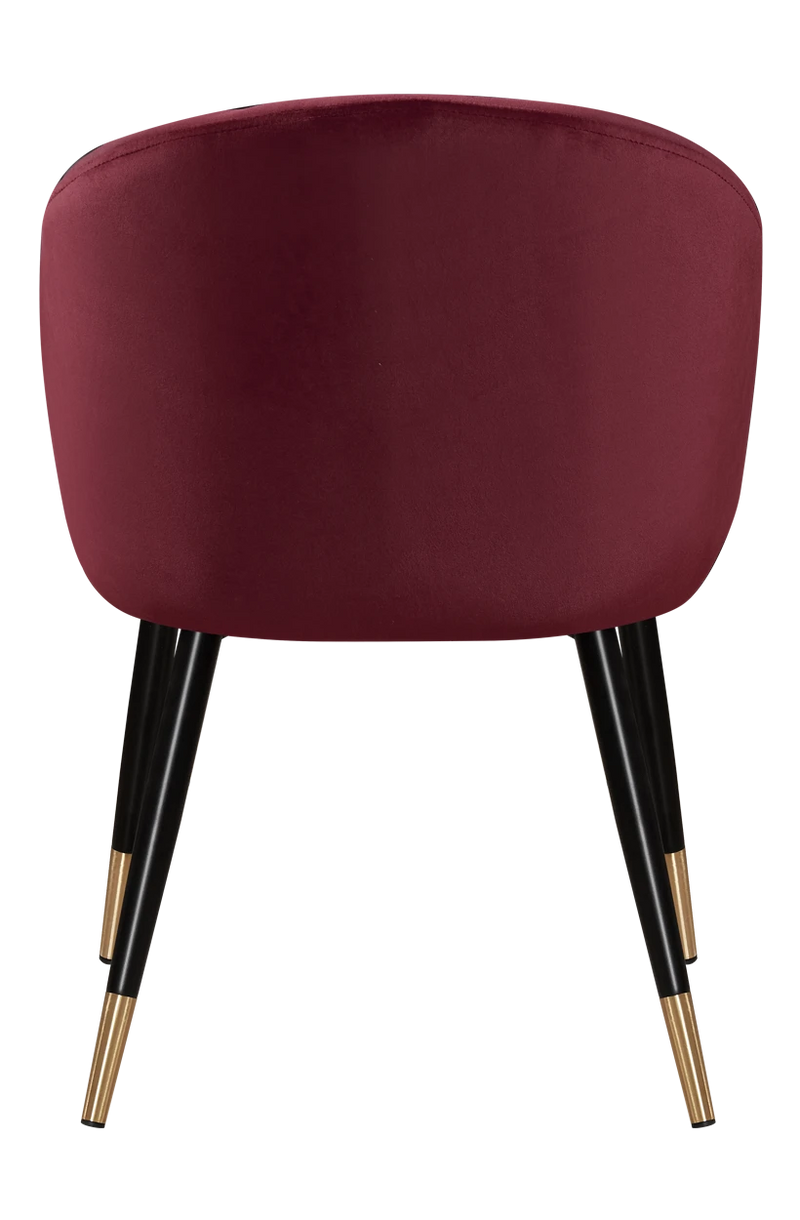 Indoor Black Steel Chair with Vinyl Seat and Back in Red