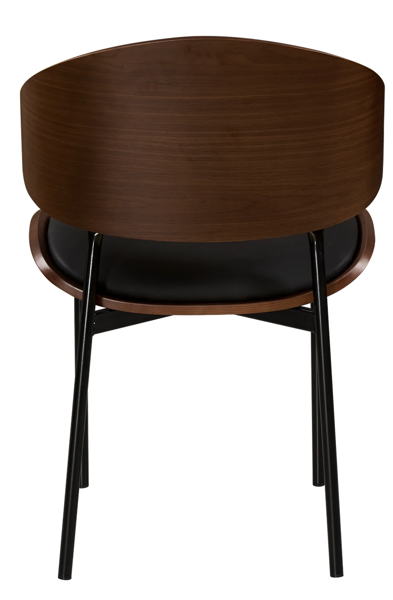 Indoor Modern Black Metal Chair with Black Cushioned Seat and Back