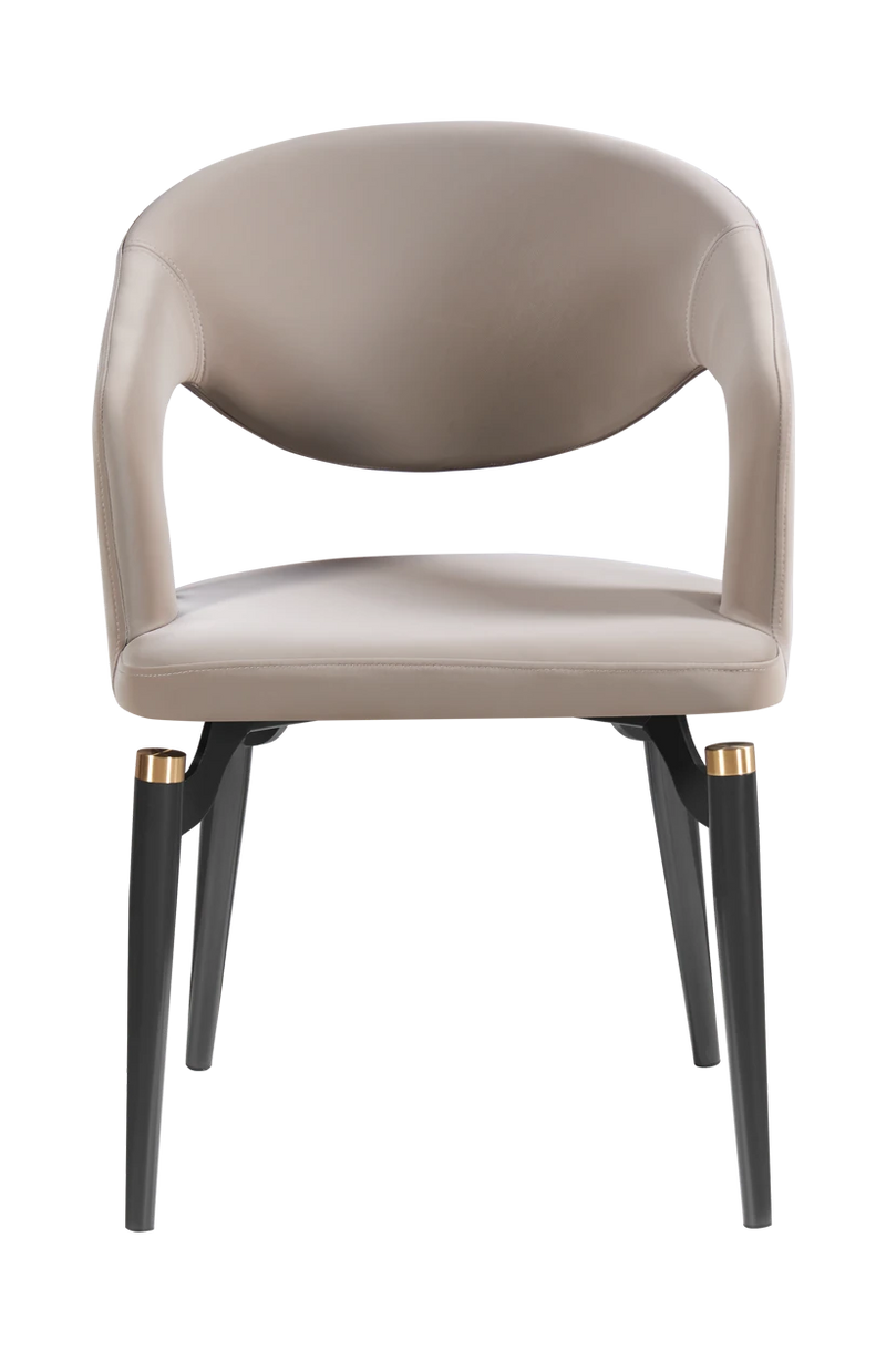 Indoor Steel Chair with Vinyl Seat and Back in Beige