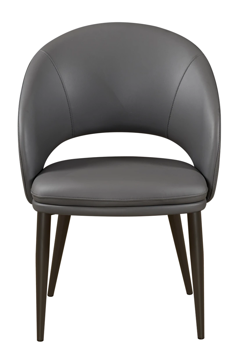 Indoor Steel Chair with Vinyl Seat and Back in Grey