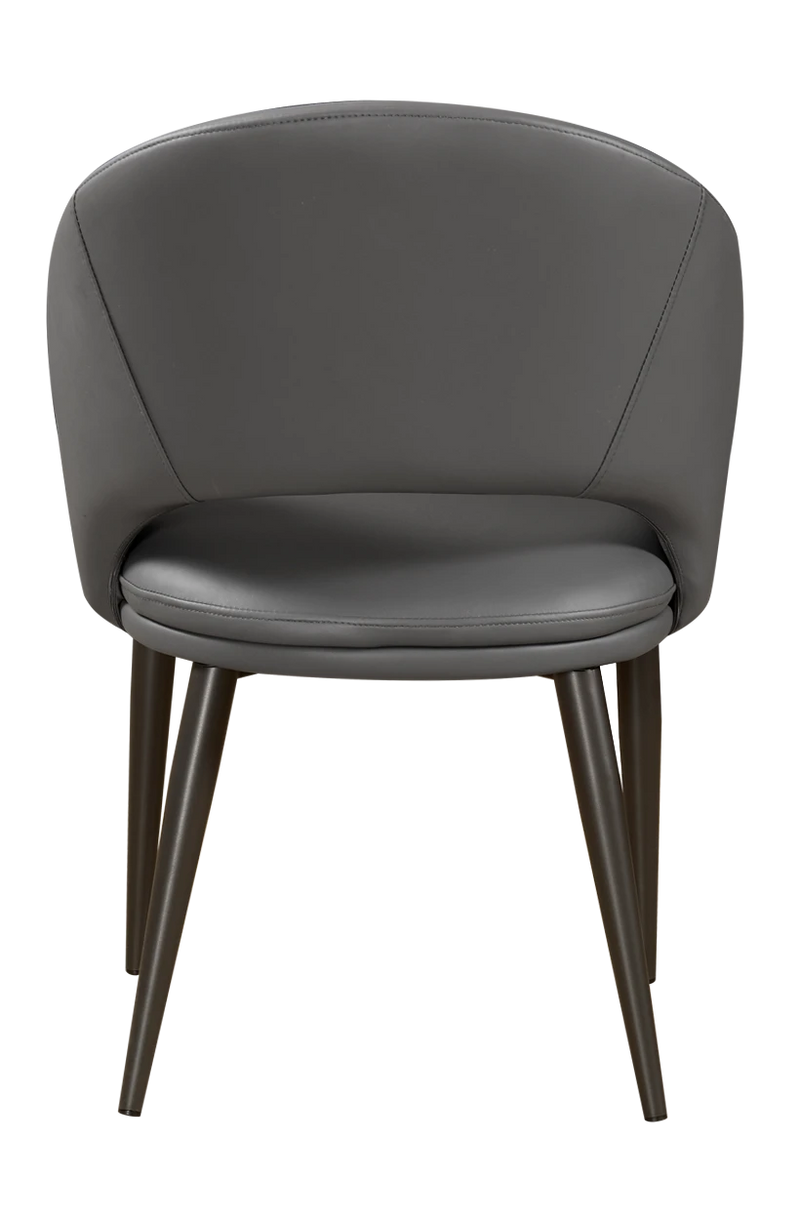 Indoor Steel Chair with Vinyl Seat and Back in Grey