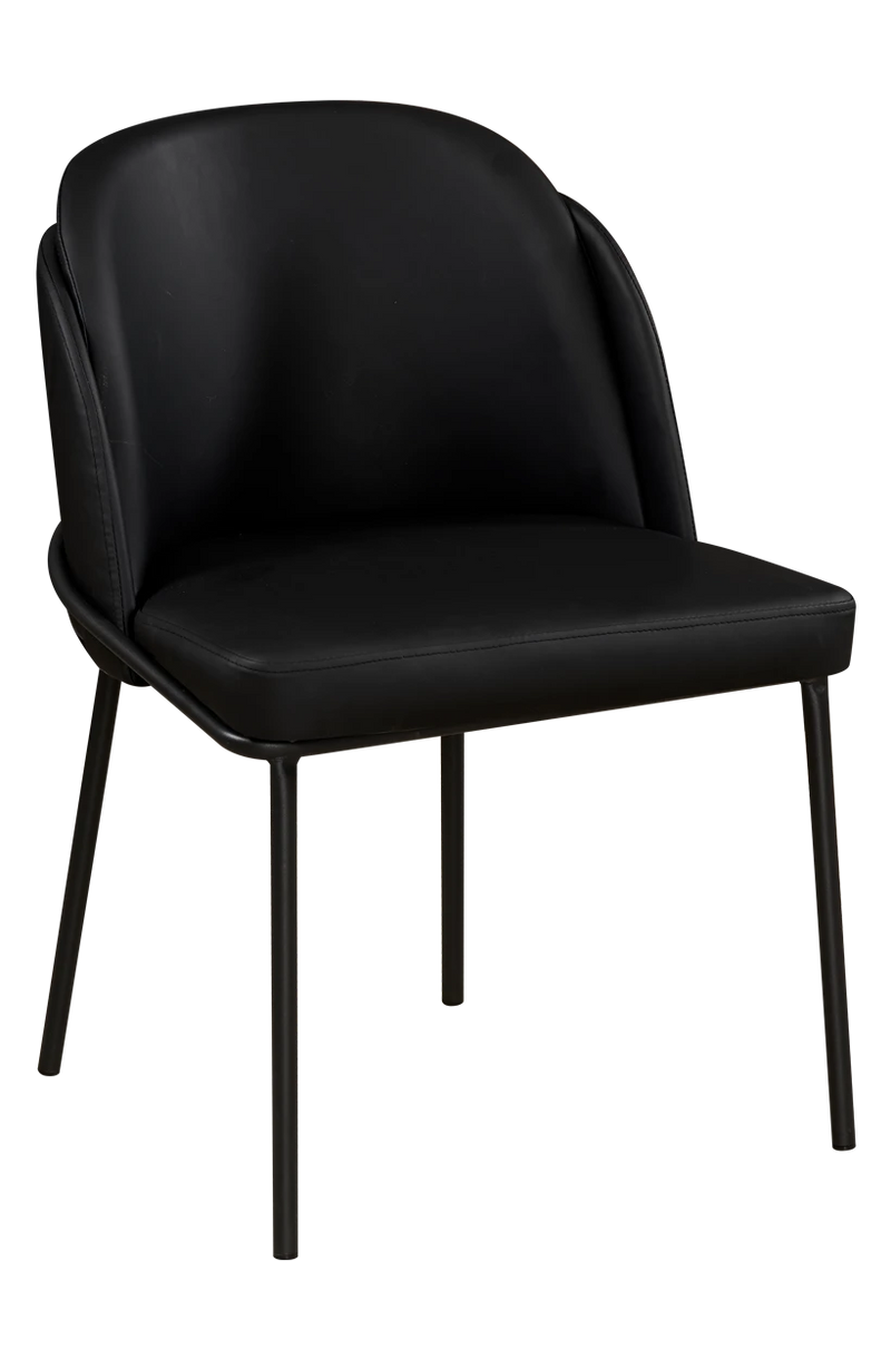 Modern Indoor Steel Chair with Vinyl Seat and Back in Grey