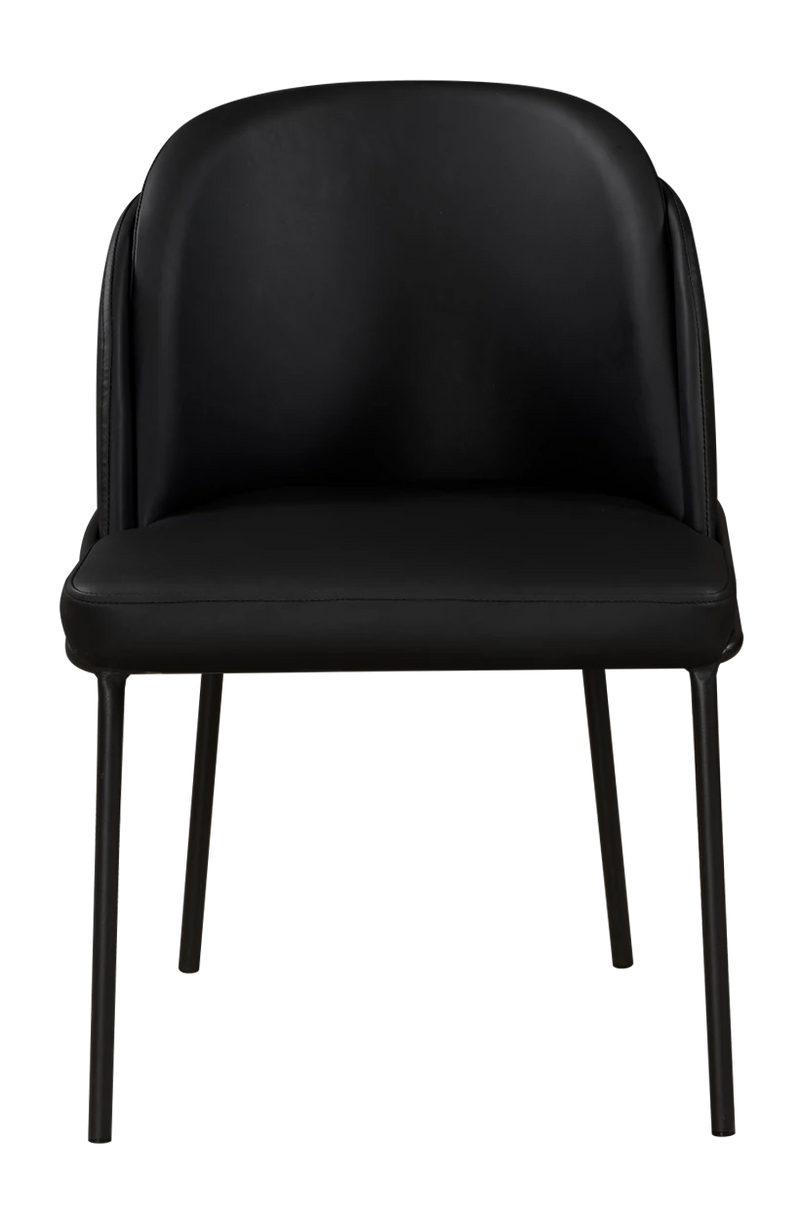 Modern Indoor Steel Chair with Vinyl Seat and Back in Grey