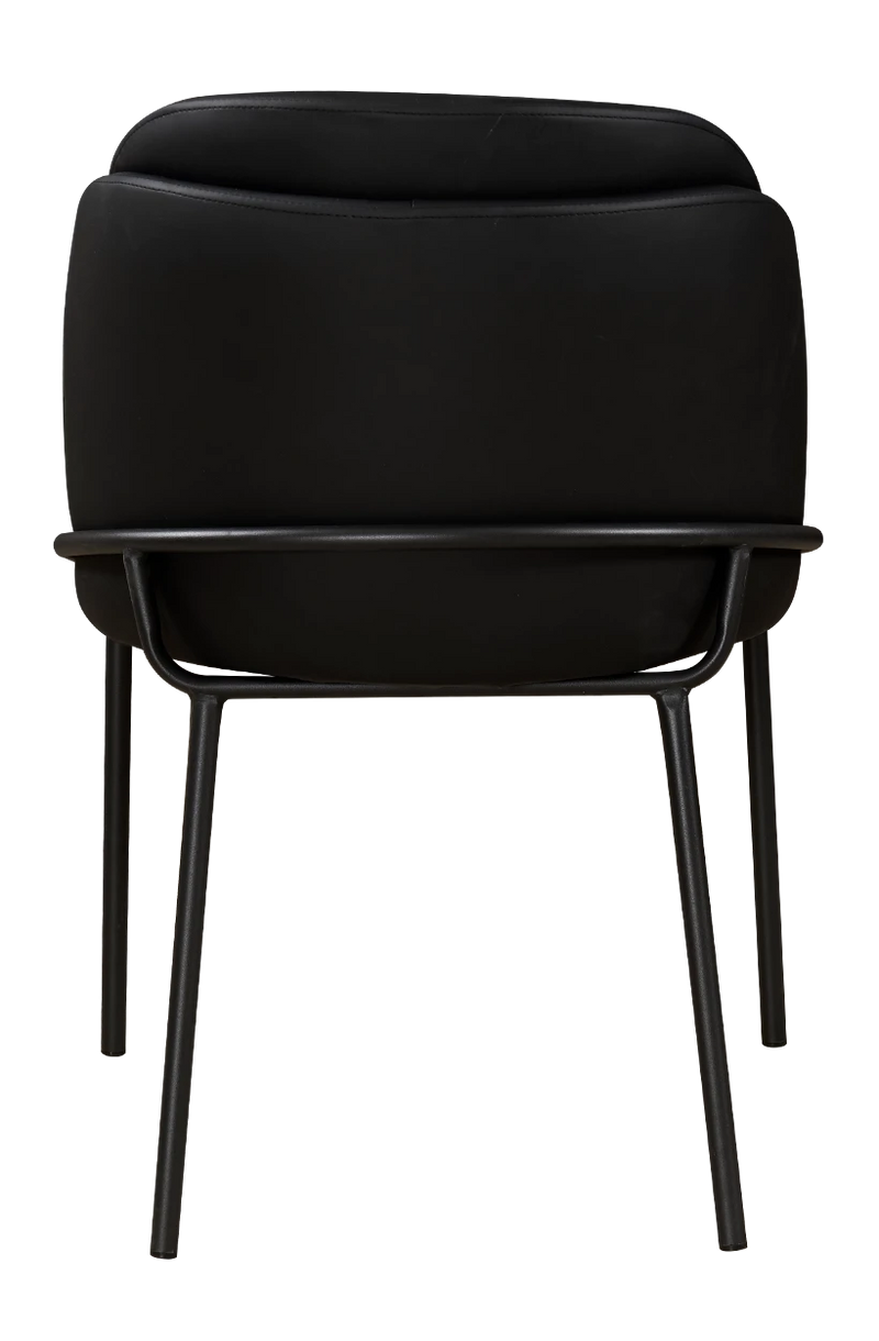 Modern Indoor Steel Chair with Vinyl Seat and Back in Grey